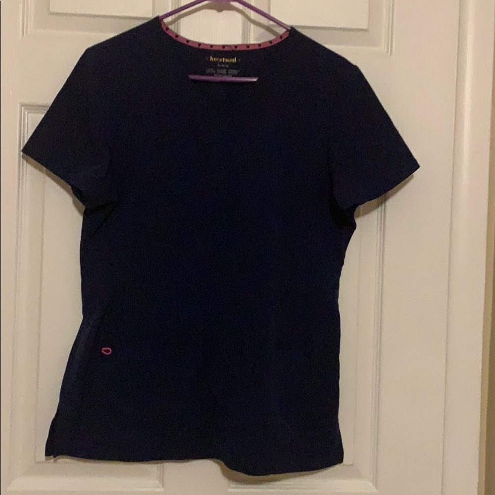 heartsoul scrub top blue